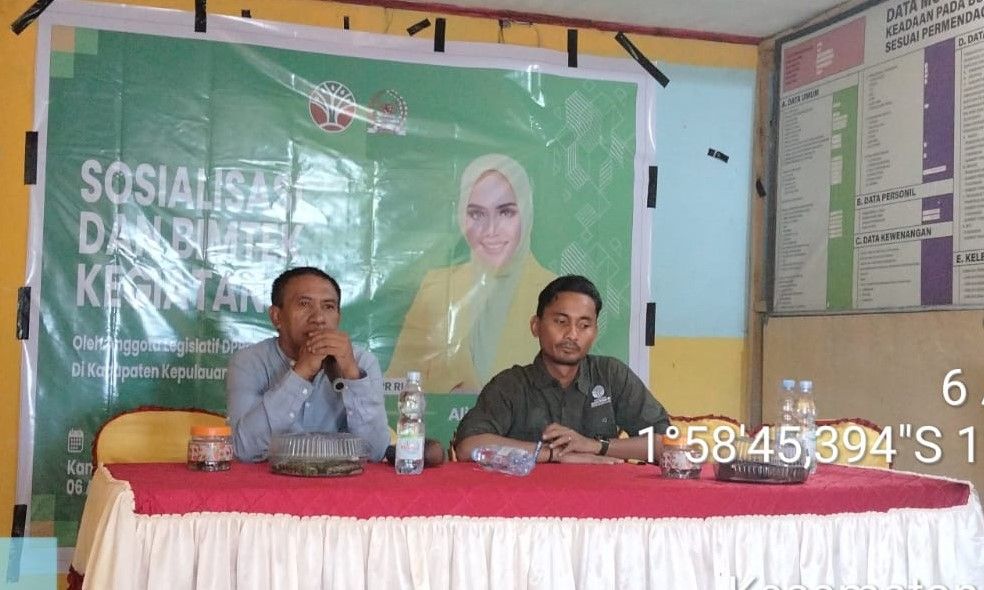 Anggota DPR RI Alien Mus dan Balai Pengelolaan Daerah Aliran Sungai Gelar Sosialisasi dan Bimtek Kegiatan RHL di Kepulauan Sula.