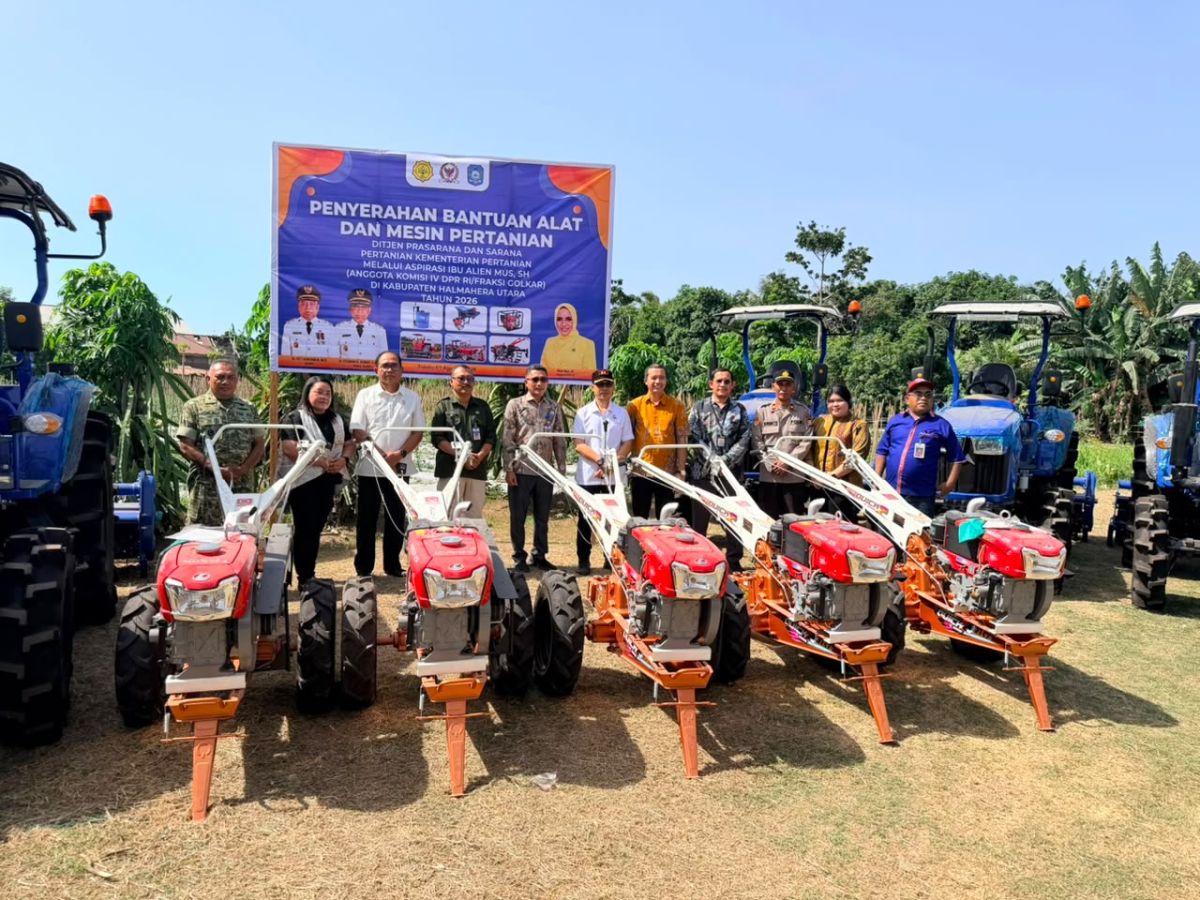 Lewat Aspirasi, Alien Mus Serahkan Alsintan Senilai Rp24 Miliar untuk Petani Halmahera Utara.